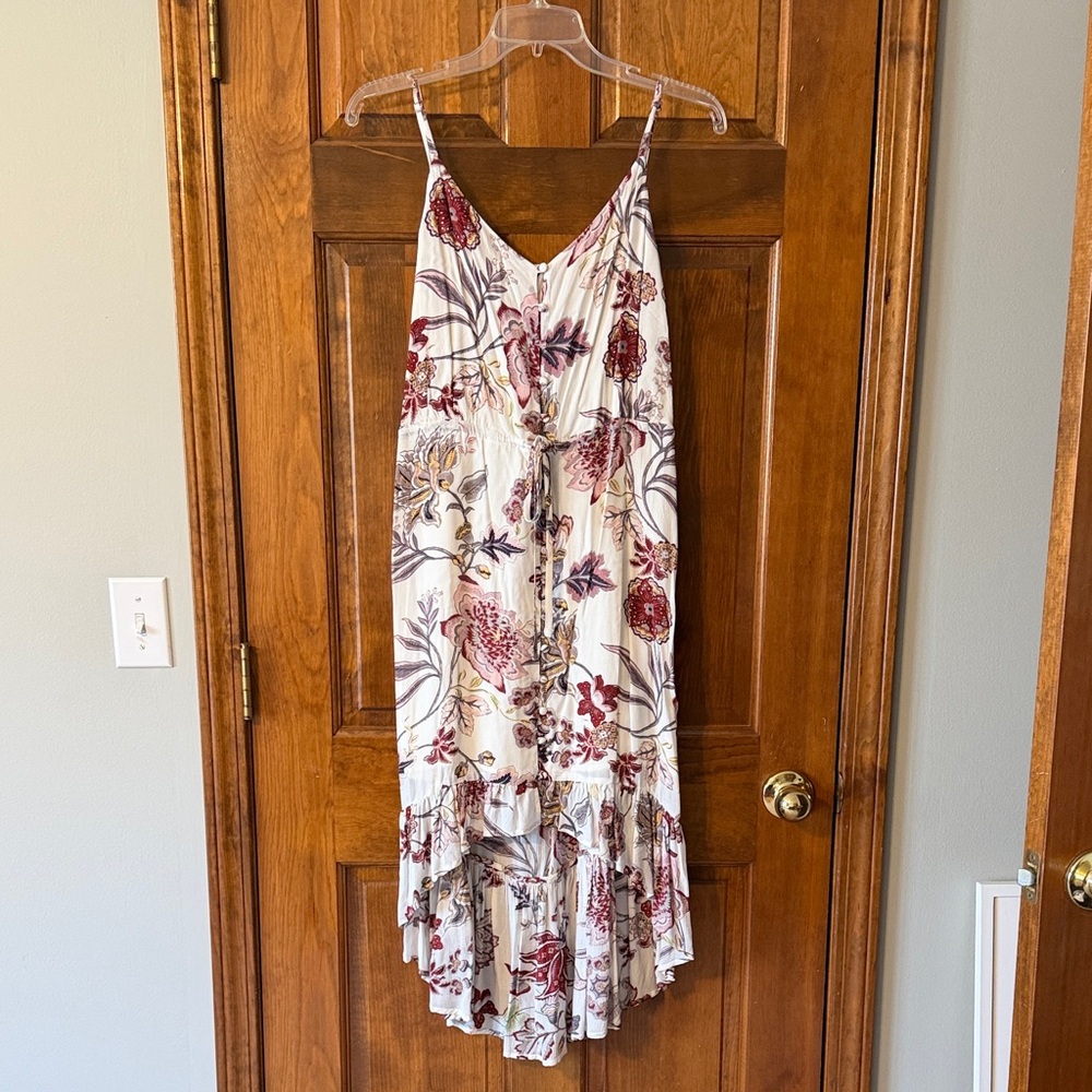 Sanctuary Cream and Red Floral High Low Dress